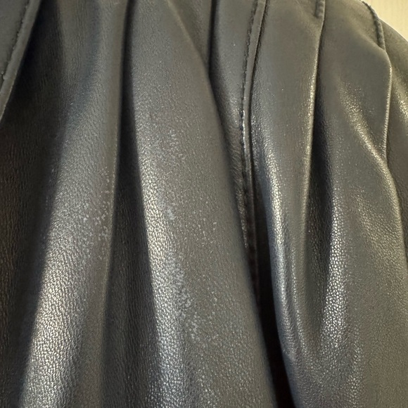 Bally Soft Leather Coat Dark Blue Jacket Vintage Made in Italy Size 10 Womens - Picture 9 of 14